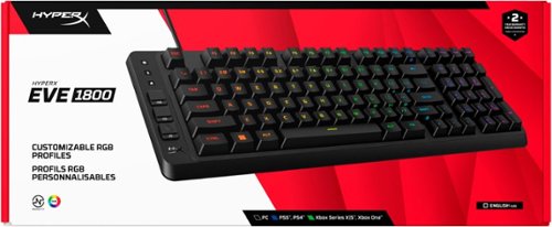 HyperX Eve 1800 Compact Wired Membrane Gaming Keyboard with RGB Back Lighting - Black SHOP ONLINE