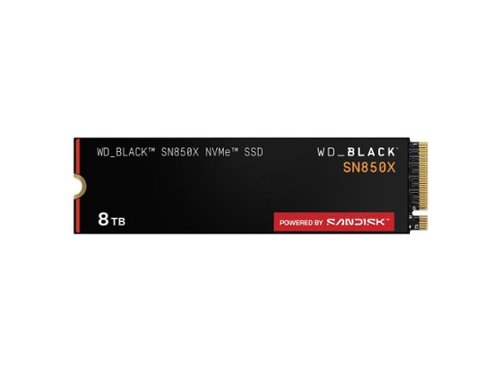 SanDisk - WD_BLACK 8TB SN850X NVMe Internal Gaming SSD Solid State Drive - Gen4 PCIe, M.2 2280, Up to 7,300 MB/s - WDS800T2X0E-Front_Standard 