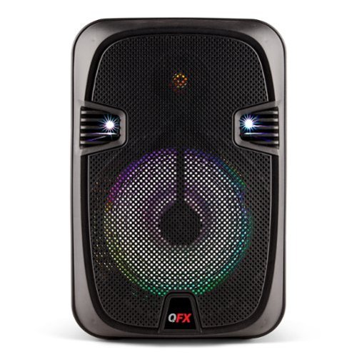 QFX - 12" BT Speaker Rechargeable with Lights in Tweeters - Black-Front_Standard 