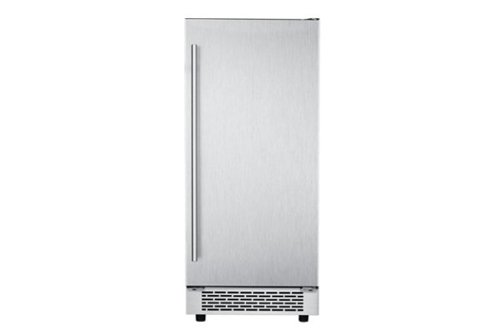 Hanover - Studio Series 15" 32-Lb. Freestanding Icemaker with Reversible Door and Touch Controls - Silver-Front_Standard 