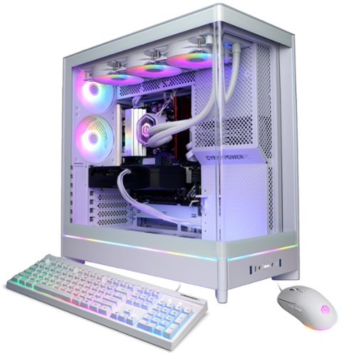 CyberPowerPC - Gaming Desktop - Intel Core Ultra 7 270K Plus - NVIDIA GeForce RTX 5060 Ti 8GB - 16GB DDR5 - 1TB PCIe 4.0 SSD - White-Front_Standard 