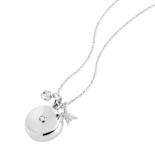 invisaWear - Smart Jewelry - Personal Safety Device - Star Burst Charm Necklace - 911 and ADT Features - Silver