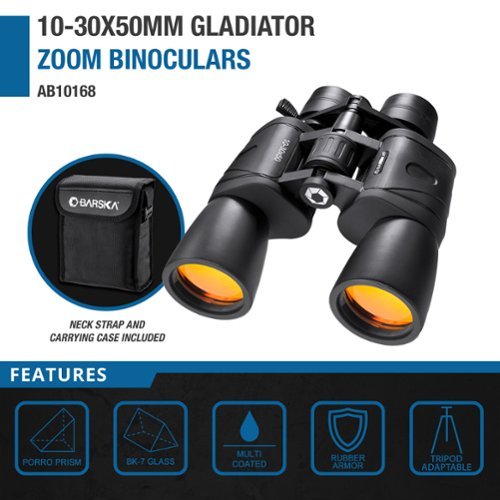 Barska 10-30x50mm Gladiator Zoom Binoculars - Black SHOP ONLINE