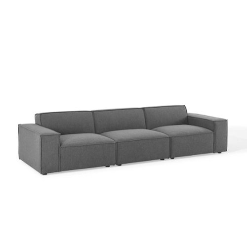 Restore 3-Piece Sectional Sofa by Modway - Black-Front_Standard 