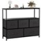 Bestier - 5 Drawer 38 in.W Fabric Storage Tower Dresser Wooden Top Without mirror for Living Room, Closet, Entryway, Nursery - Black-Front_Standard