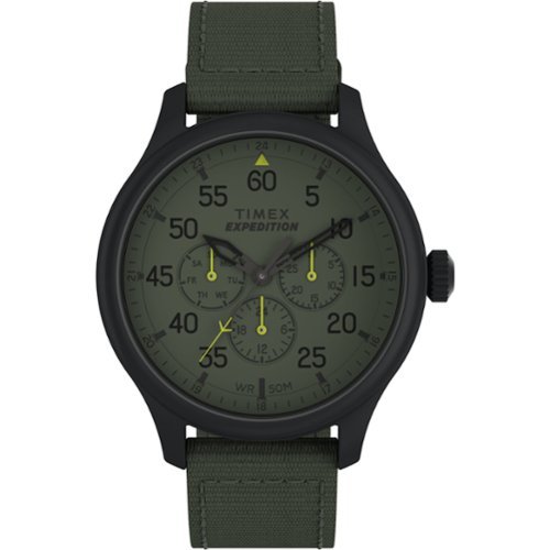 Timex Men's Expedition Field 43mm Watch - Green Strap Green Dial Black Case - Green