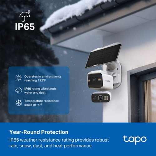 TP-Link Tapo Wireless Dual-Lens, Pan-Tilt Security 2K QHD Camera, 360° Coverage, with Solar - No Monthly Fees - White SHOP ONLINE