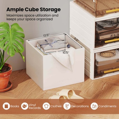 Costway 1 PCS Cube Storage Organizer Stackable Open Book Shelf for
