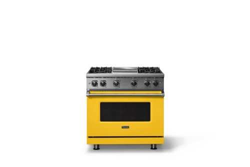 Viking - 5.1 Cu. Ft. 36"W Freestanding LP Gas Sealed 4 Burner Range with Griddle - Daffodil-Front_Standard 