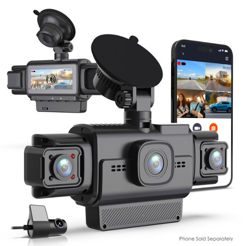 Rexing - R4-4D All-Around 1080p, Built-in 360° Motion Parking Monitor, App Control - Black