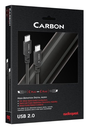 AudioQuest Carbon USB-C > C 2.5' Digital  High-Definition Audio Cable with USB-C to USB-C Connectors - Gray on Black WORLDWIDE DELIVERY