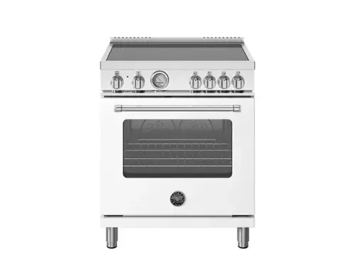 Front. Bertazzoni - 30" Master Series range - Electric oven - 4 induction zones - Matte White.