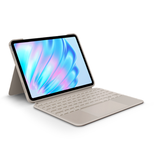Logitech - Combo Touch for iPad Air 11-inch (Latest Model)(M2 chip) Keyboard Case with Detachable Keyboard and Trackpad - Sand