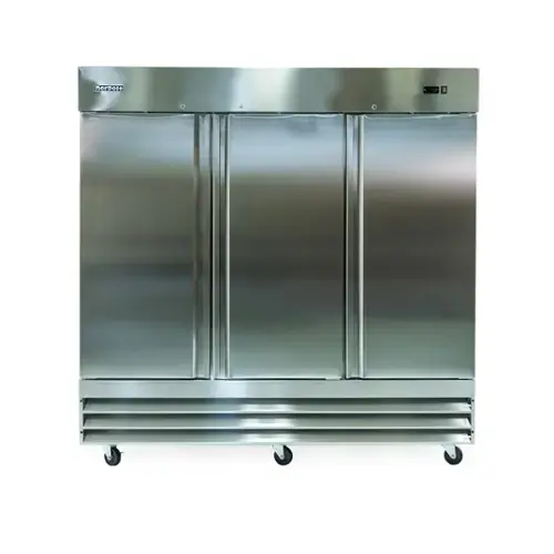 Front. Magic Chef - Commercial 72 cu. ft. 3-Door Upright Freezer in Stainless Steel - Stainless Steel.