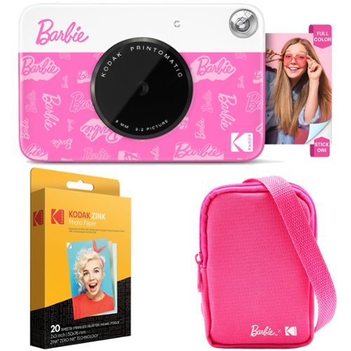 Kodak - Printomatic Instant Print Camera Signature Style, Case + Paper (20 Sheets) - Bundle - Light Pink