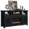 Bestier - 60'' Fireplace TV Stand with Electric Fireplace Heater & Storage Cabinet for TVs up to 70 Inch - Black-Front_Standard 
