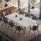 luck idea - 94.4" Retractable Sintered Stone Dining Table, Seats 8 - 10 People - Bright white-Front_Standard
