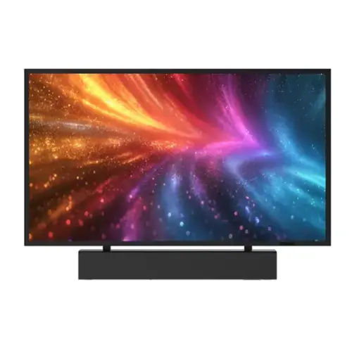 Front. SKYWORTH - Skyworth Clarus 55" Partial Sun Outdoor TV with an 80 Watt Built In Soundbar, 1200 Nits, and IP55 Waterproof Rating.