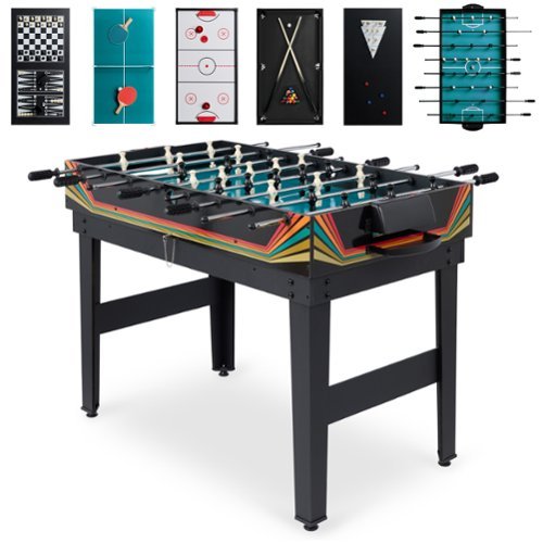 Best Choice Products - 2x4ft 10-in-1 Combo Game Table Set w/ Hockey, Foosball, Pool, Shuffleboard, Ping Pong - Arcade-Front_Standard 