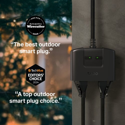 TP-Link Tapo Smart Wi-Fi Outdoor Dual Plug - Control & Schedule Holiday Decorations & Outdoor Lights - Black GLOBAL SHIPPING