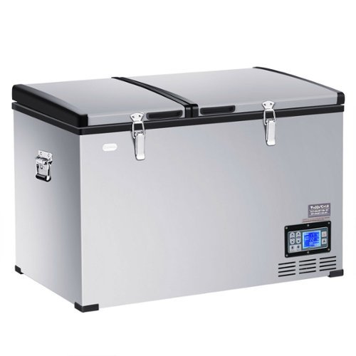 Costway - 105-Quart Portable Electric Car Cooler Refrigerator / Freezer Compressor Camping - Black/Gray