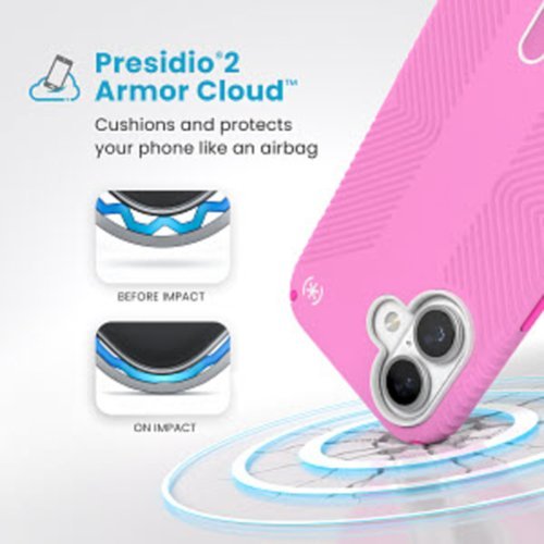 Speck Presidio2 Grip ClickLock Case with MagSafe for Apple iPhone 16 - True Pink SHOP ONLINE