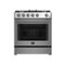 Forno Appliances - Leonardo 5 Cu. Ft. Freestanding Gas Convection Range with LP Conversion Kit - Silver-Front_Standard