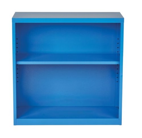 OSP Home Furnishings - Metal Bookcase - Blue-Front_Standard 