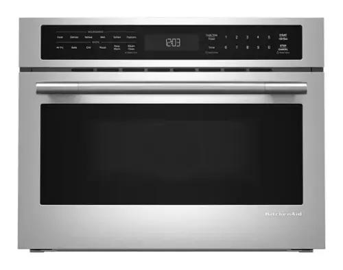 Cook  
Defrost  
Reheat  
Melt  
Air Fry  
Bake  
Grill  
Roast  
Soften  
Keep Warm  
Popcorn  
Steam  
Clean  

MICROWAVE  
OVEN  

12:03  

Cook Time  
Power  
Timer  

1  
2  
3  
4  
5  
6  
7  
8  
9  
0  

START  
+30 Sec  
STOP  
CANCEL  
Hold 3 Sec  

KitchenAid