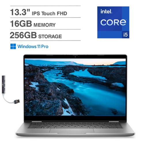 Dell - Latitude 3340 2-in-1 Laptop 13.3 FHD (Intel i5-1335U, 16GB LPDDR5, 256GB SSD, Intel Iris Xe, Win 11 Pro) - Titan Gray-Front_Standard 