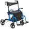 VEVOR - 2 in 1 Rollator Walker & Transport Chair for Seniors, Folding Rolling Walker Wheelchair Combo & Footrests - Blue-Front_Standard