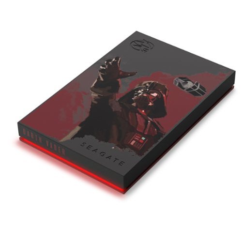 Seagate - Darth Vader SE FireCuda 2TB External USB 3.2 Gen 1 Hard Drive with Red LED Lighting - Black-Front_Standard 
