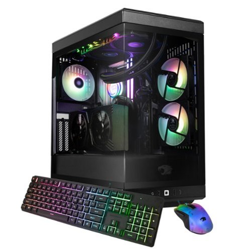 iBUYPOWER - Y40 Gaming Desktop PC - AMD Ryzen 9 7900X, NVIDIA GeForce RTX 5070Ti 16GB, 32GB DDR5 RGB RAM, 2TB NVMe SSD_Y40BA9N57T01 - Black-Front_Standard 