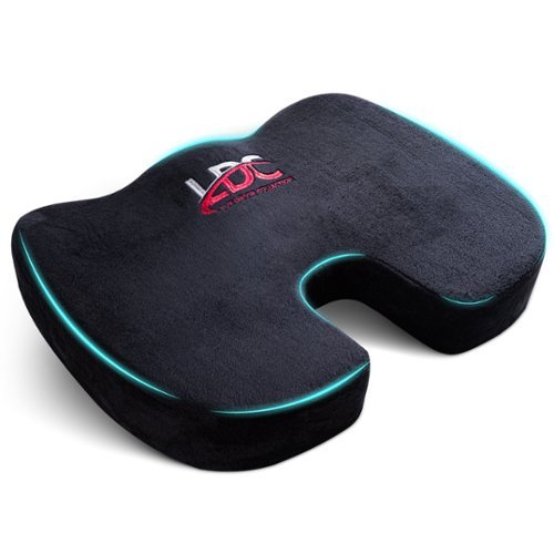  Lux Decor Collection - Memory Foam Seat Cushion with Cooling Gel Ergonomic Tailbone &amp; Sciatica Pain Relief for Office, Home, Car &amp; Wheelchair - Black