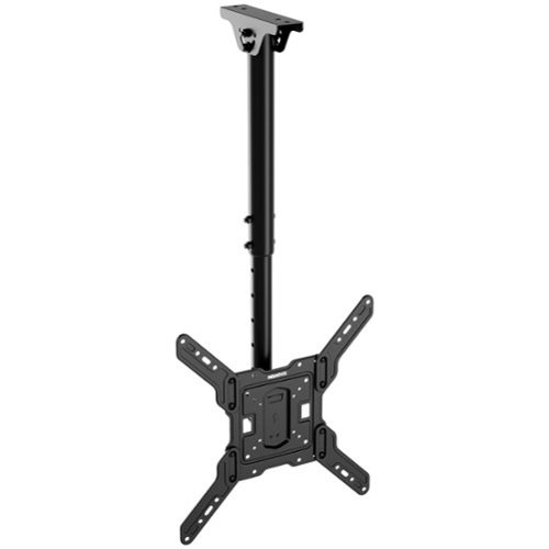 Mount-It! - Full-Motion Height-Adjustable Ceiling TV Mount – 32″–65″ TVs, 360° Swivel, +5°/-15° Tilt, 20.3″–30.2″ Height - Black-Front_Standard 