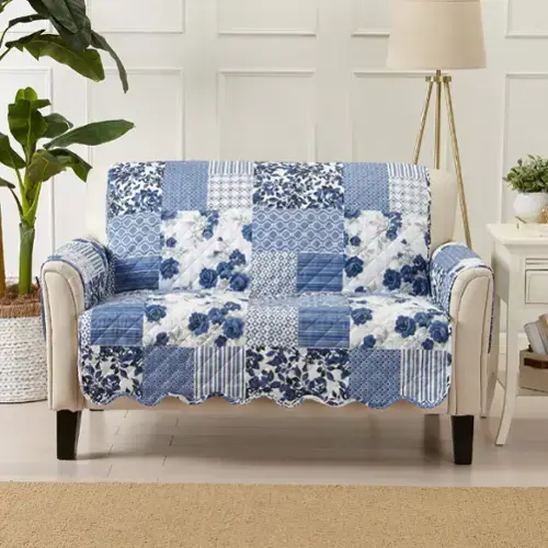 03- Patchwork - Navy Loveseat