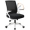 CloudRest Pro - Breathable Mesh Office Chair with Flip-up Armrests Ergonomic Computer Desk Chair with Adaptive Lumbar Support - White-Front_Standard