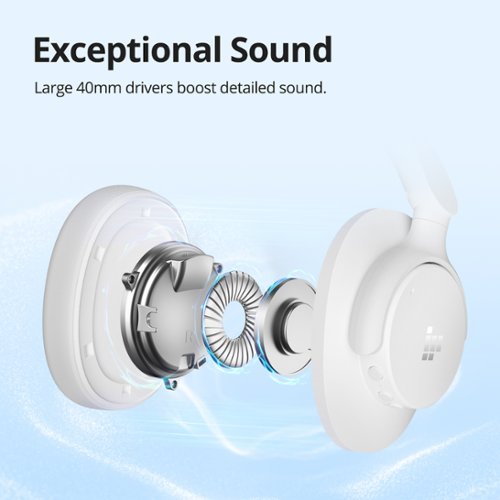 Tronsmart Q20 Active Noise Cancelling Headphones, Wireless Over-Ear Bluetooth Headphones, 60H Playtime, Deep Bass, Comfort Fit - White WHERE TO BUY