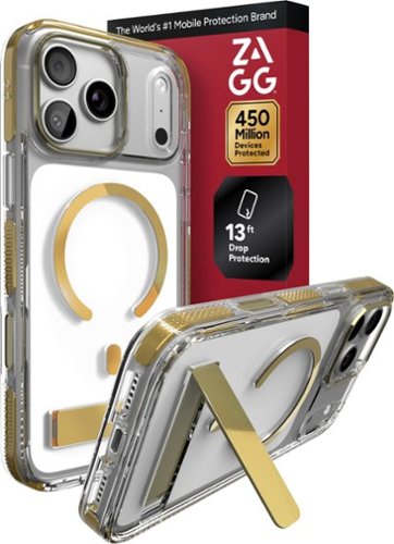 ZAGG - Santa Cruz Snap MagSafe-Compatible Case with Kickstand for Apple iPhone 18 Pro Max / iPhone 17 Pro Max - Gold