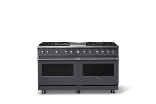 Viking - Pro 5 Series 9.4 Cu. Ft. Freestanding Sealed 8 Burner Dual Fuel Convection Range/Griddle/Grill - Cast Black - Cast Black