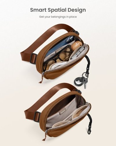 tomtoc SlingBean-T32 1.5L Sling Bag with RFID Blocking, Belt Bag Fanny Pack Waist Bag Crossbody Bag for Travel, Everyday - Caramel WORLDWIDE DELIVERY