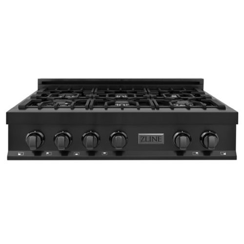 ZLINE - Professional 36" Gas Cooktop with 6 Burners - Black Stainless Steel-Front_Standard 