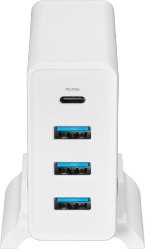 Insignia™ 47W 4-Port Wall Charger with 1 USB-C & 3 USB Ports with 4 ft. Power Cord for Smartphones, Tablets and More - White WHERE TO BUY