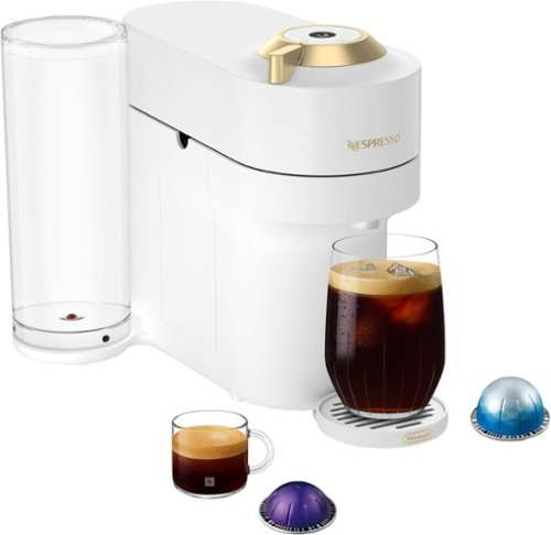 Nespresso - Vertuo Pop+ Deluxe Coffee and Espresso Maker by De'Longhi Limited Edition Full - White and Gold