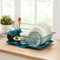 Sweet Home Collection - Steel 3-Piece Large Countertop Dish Drainer with Drain Board & Utensil Holder - Teal-Front_Standard