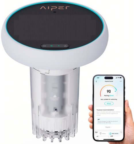Aiper - HydroComm: 24/7 Water Quality Monitor for Pools, Tracks TDS, EC, pH, Temp & ORP, Solar-Powered - Gray