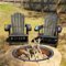 PURPLE LEAF - 1/2/4-Pieces Adirondack Chair HDPE All-Weather Fire Pit Chair with Wood-Textured Dual Cup Holders for Garden - Black-2Pcs-Front_Standard