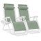Best Choice Products - Set of 2 Zero Gravity Lounge Chair Recliners for Patio, Pool w/ Cup Holder Tray - Sage Green/White-Front_Standard