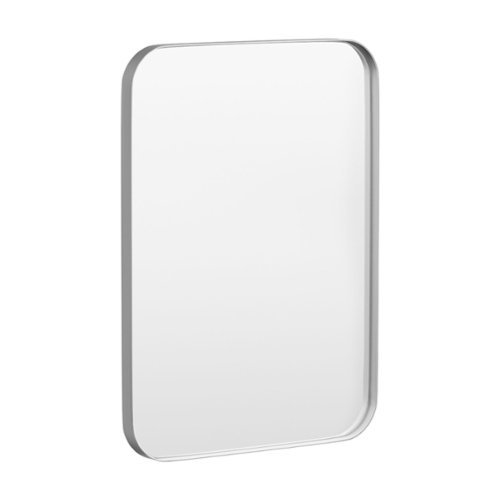 LOVMOR - 22 in. W x 30 in. H Tempered Glass Rounded Rectangle Framed Wall-Mounted Bathroom Vanity Mirror in Silver - Silver
