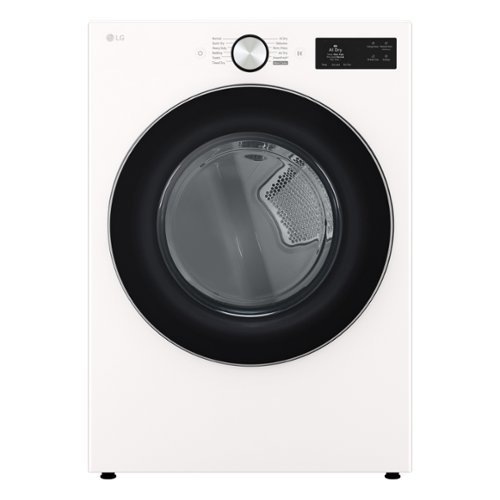 LG - 7.4 Cu. Ft. Smart Gas Dryer with Steam and AI Sensor Dry - Alpine White-Front_Standard 